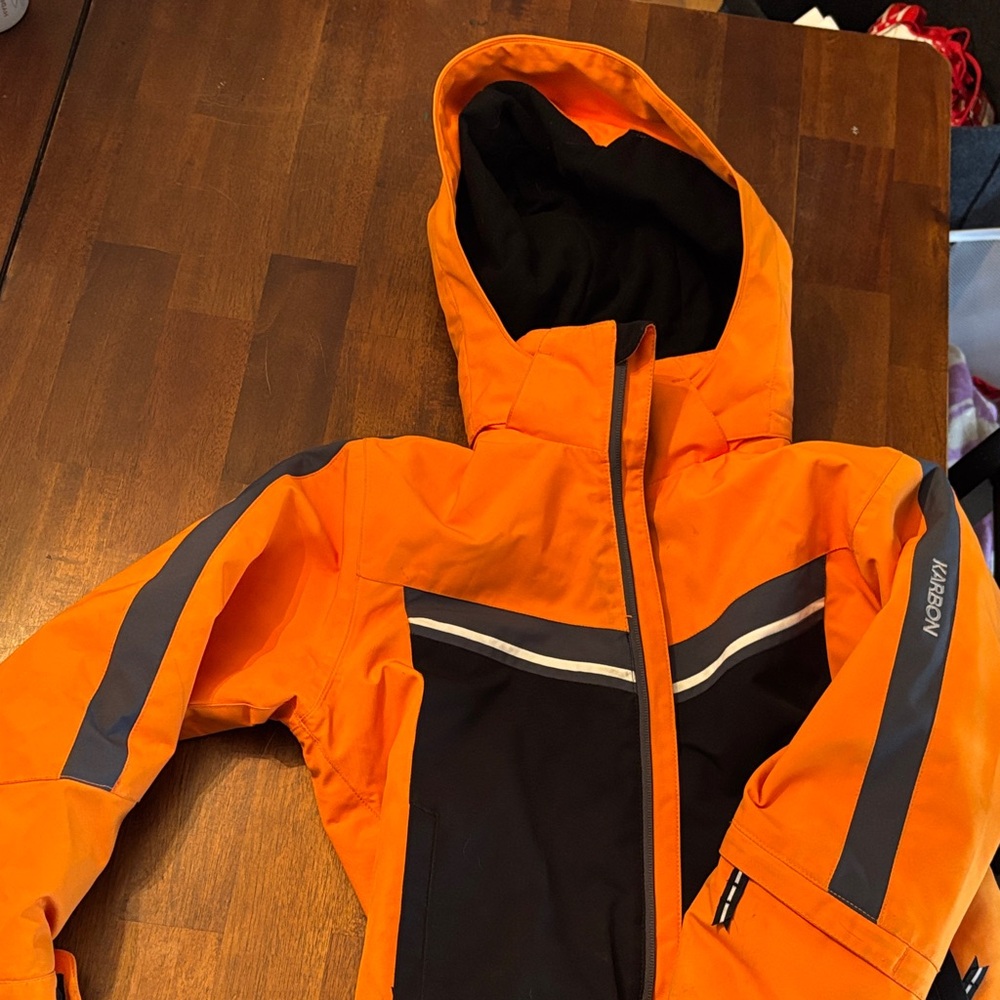 Karbon Black and Orange Ski Jacket